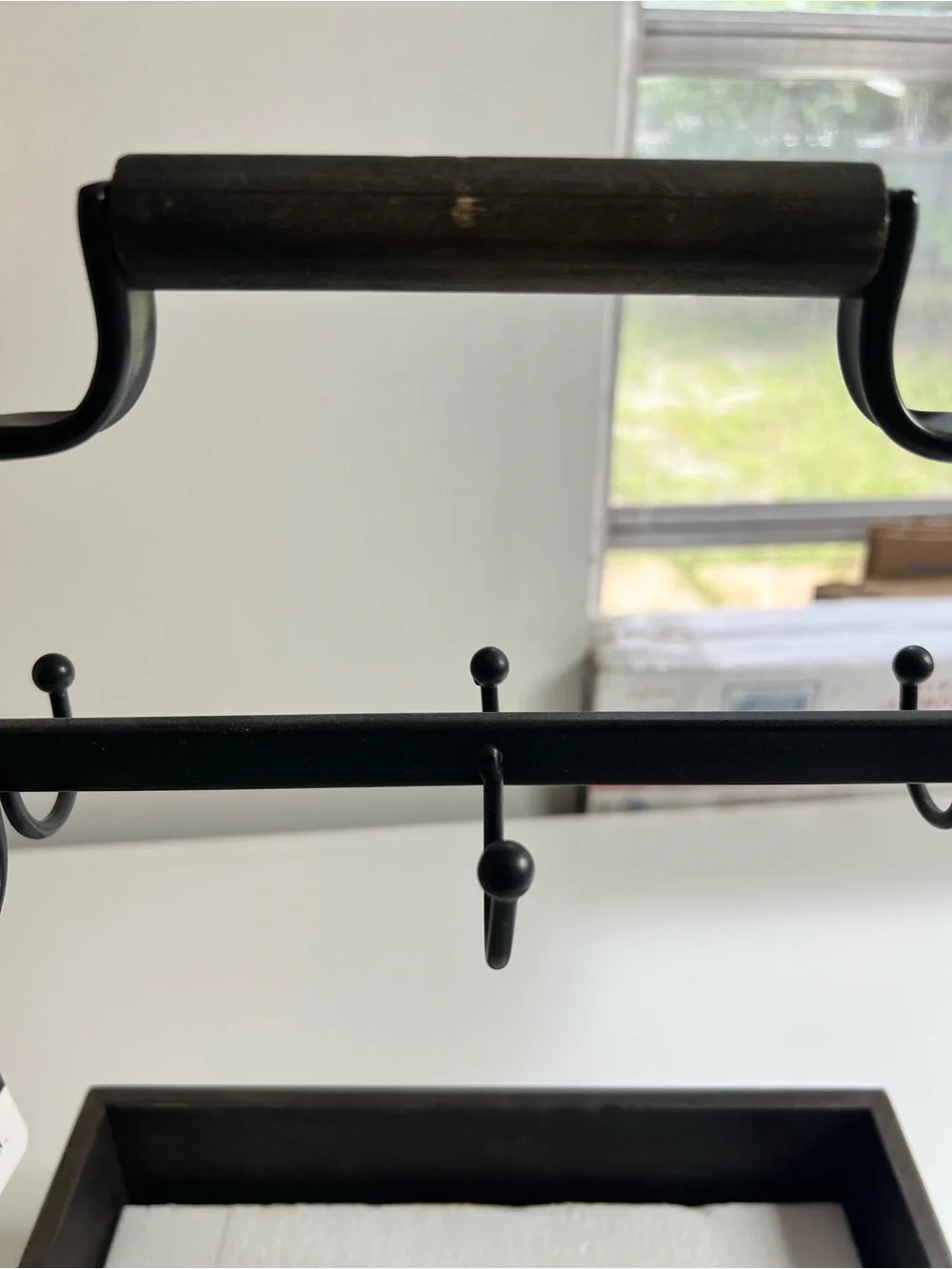 Rae Dunn My Broomstick Runs on Coffee Wooden Organizer - Black